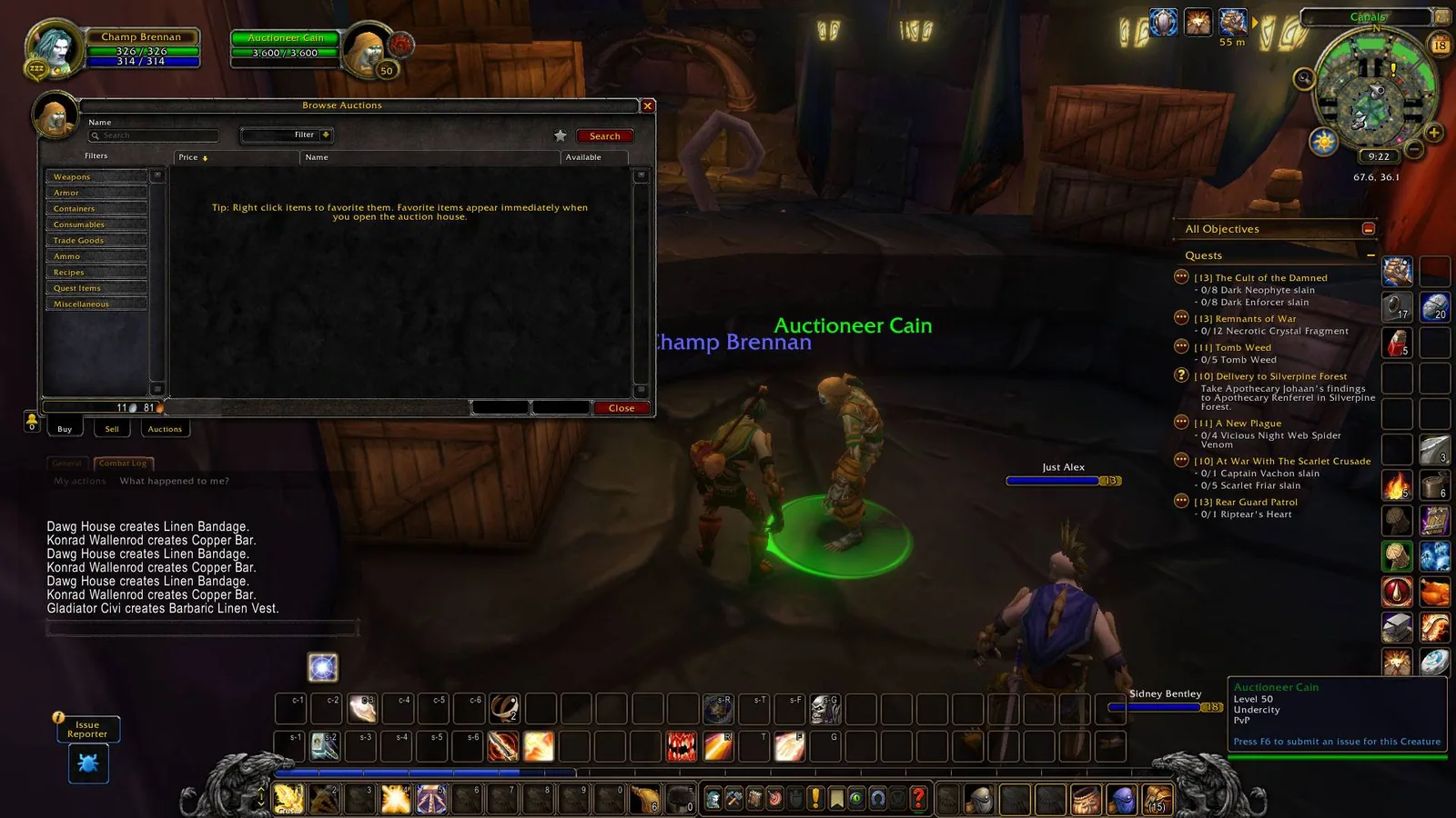 Classic Browse Auctions window with a filter list on the left, a results area and the Buy, Sell and Auctions tabs.