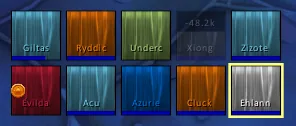 Close-up of Grid2 frames with class colors, one frame highlighted and one showing a damage number