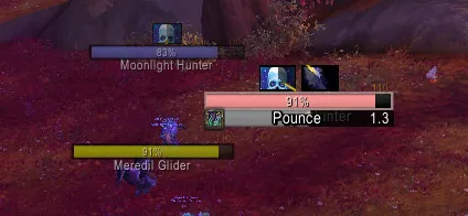 Plater nameplates in combat with threat color, debuff icons and a cast bar