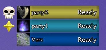 Interrupt timer bars for party members marked Ready.