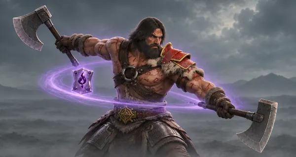 Whirlwind Barbarian and the Hellfire Torch charm