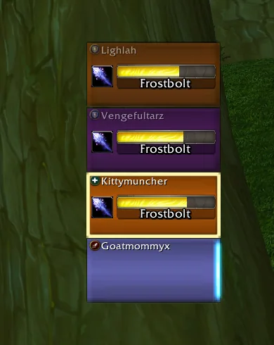 Party castbars next to the party frames