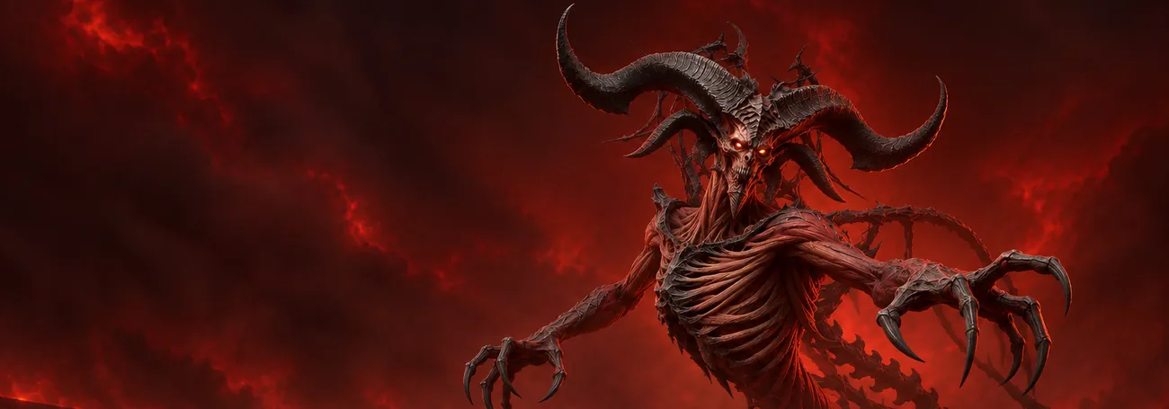 Mephisto, Lord of Hatred, in his true form in the Birthplace arena of Diablo 4