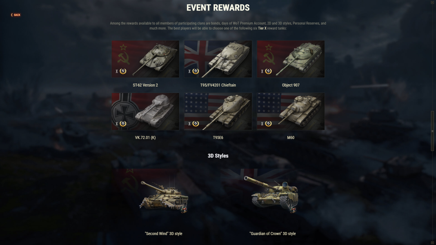 WoT Maneuvers Event Rewards