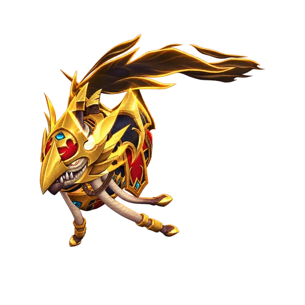 Preyseeker's Nightmare, the golden armoured mana wyrm mount from Prey.