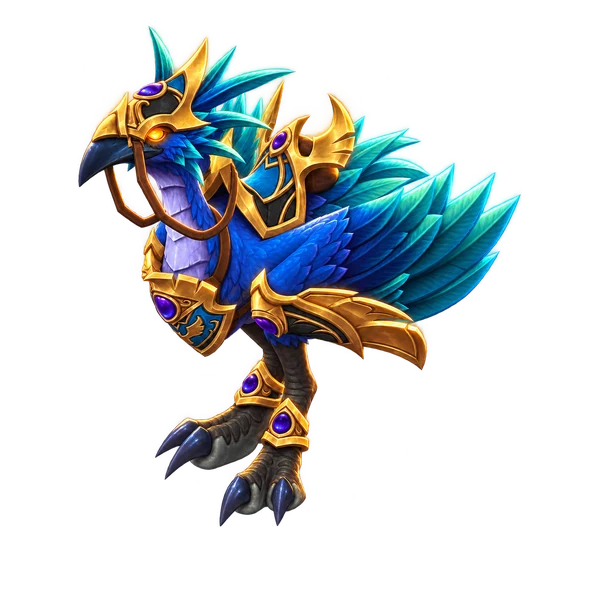Cerulean Hawkstrider, the blue-plumed hawkstrider mount from Eversong Woods.