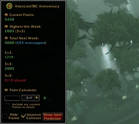 Animation: the points calculator window of AtlasLoot