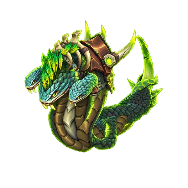Venomous Coiler, the three-headed serpent mount from Assault the Vault.