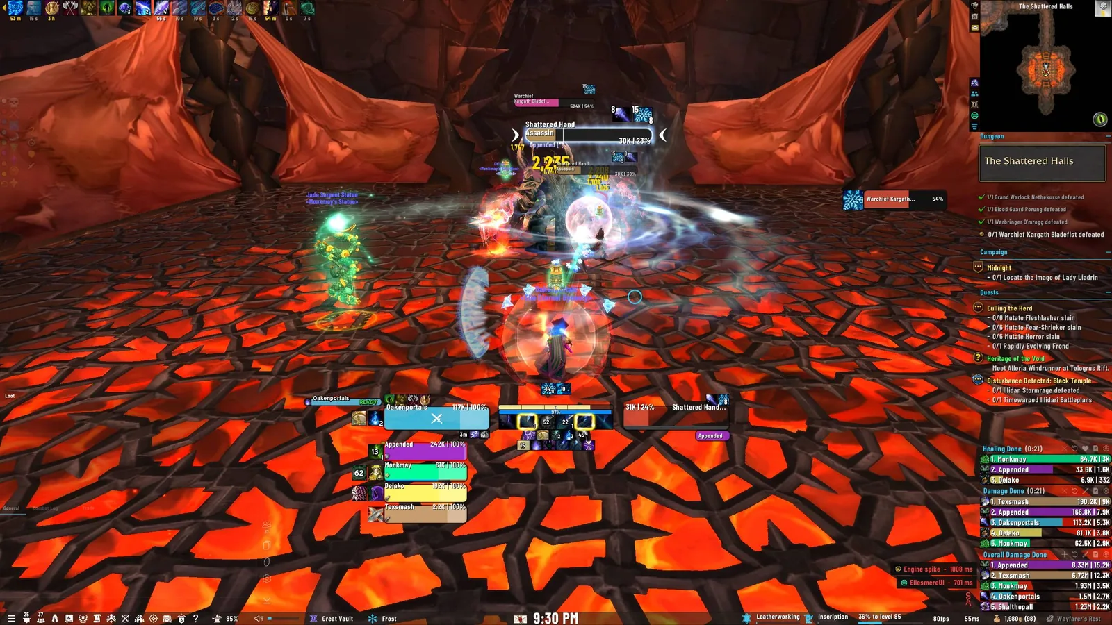 A third in-game screenshot of the OakUI layout