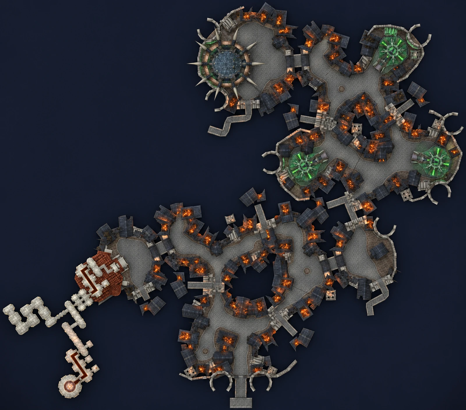Map of Stratholme: Main Gate with the route through the dungeon