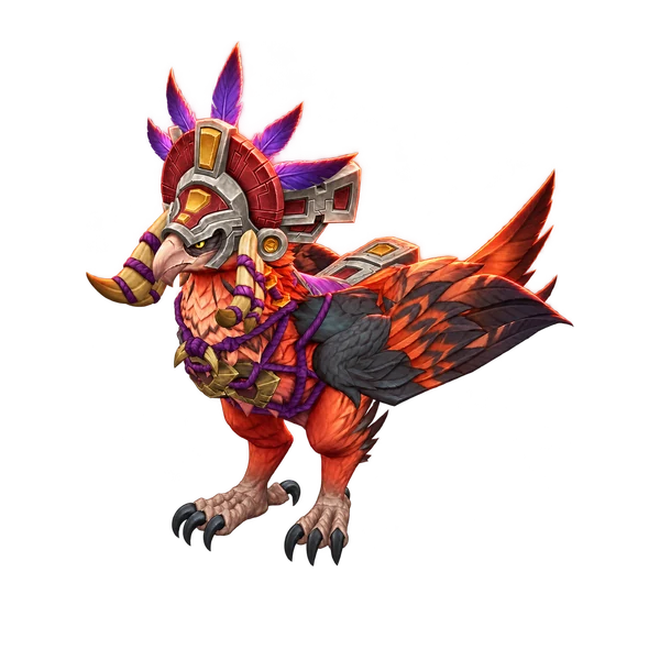 Amani Sharptalon, the red hawk mount in Amani armour from the Zul'Aman rares.