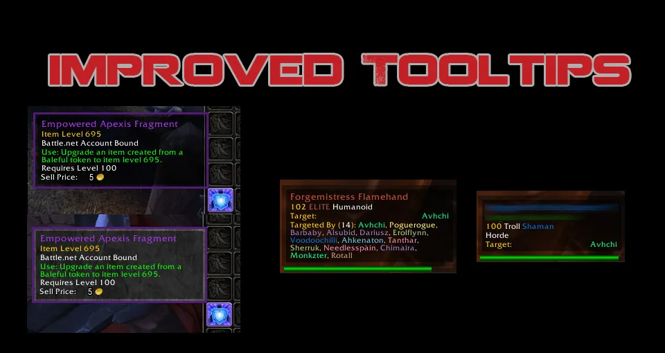 Example of the tooltip improvements