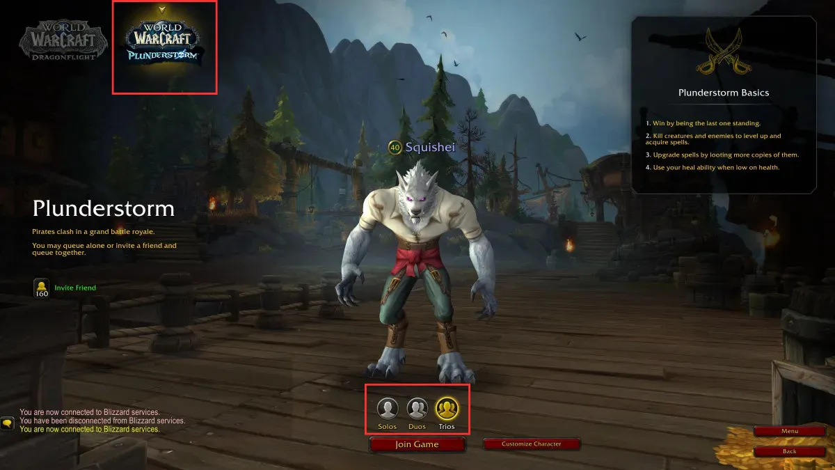 image of World of Warcraft game menu