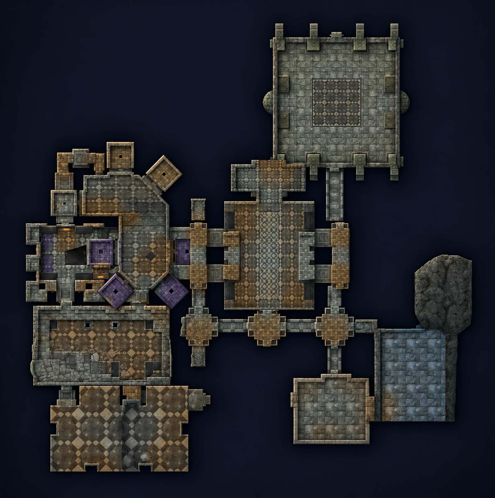 Map of Upper Blackrock Spire with the route through the dungeon