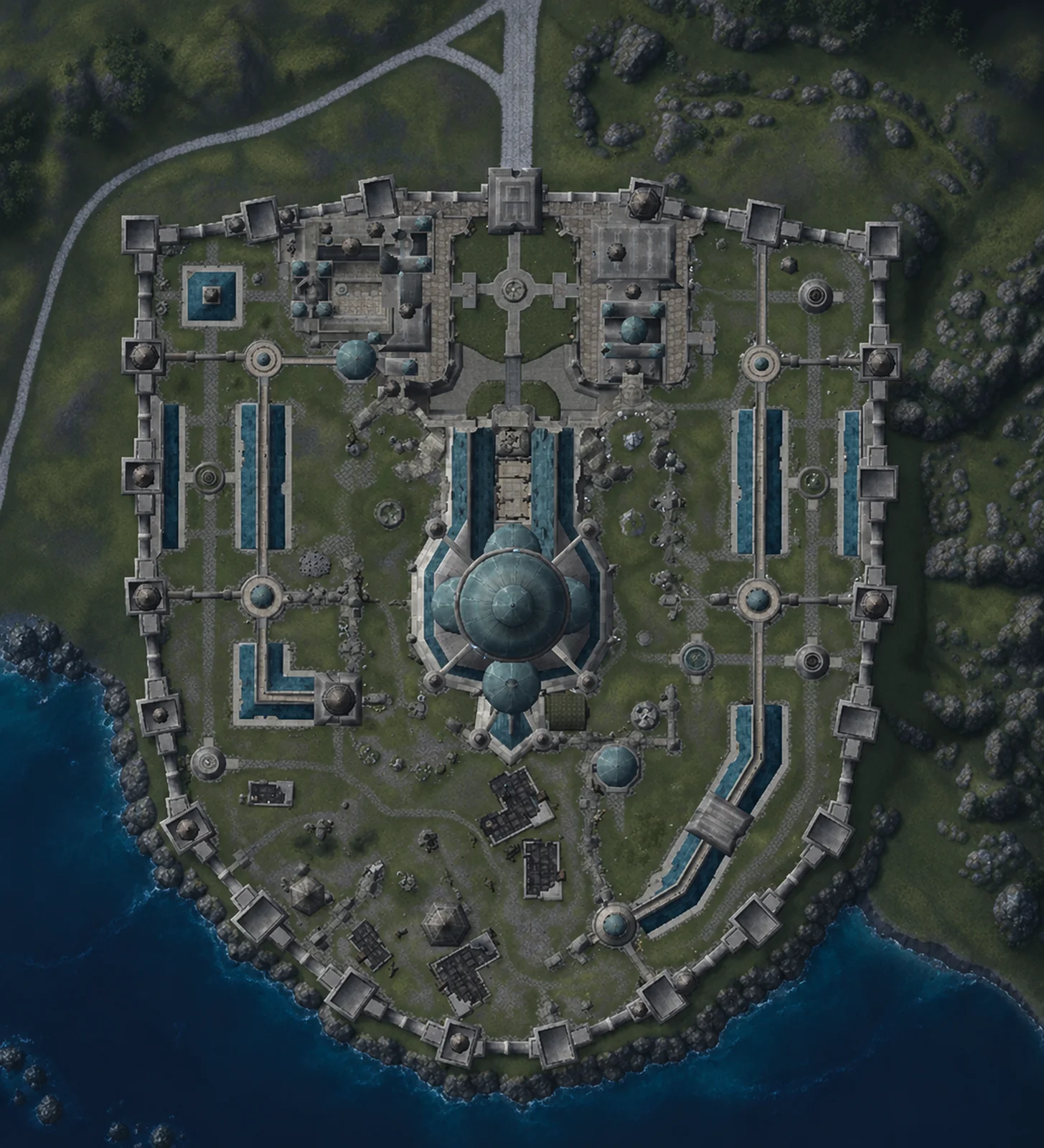 Map of Ruins of Lordaeron with the route through the dungeon