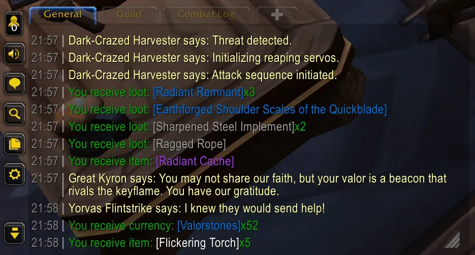 Chattynator chat frame in the Blizzard skin