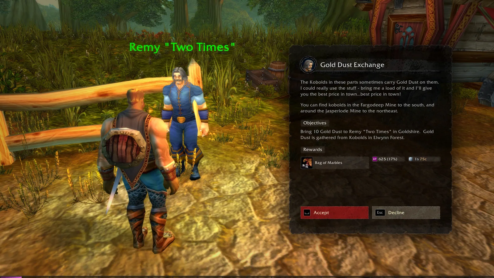 The same quest panel in the dark theme.