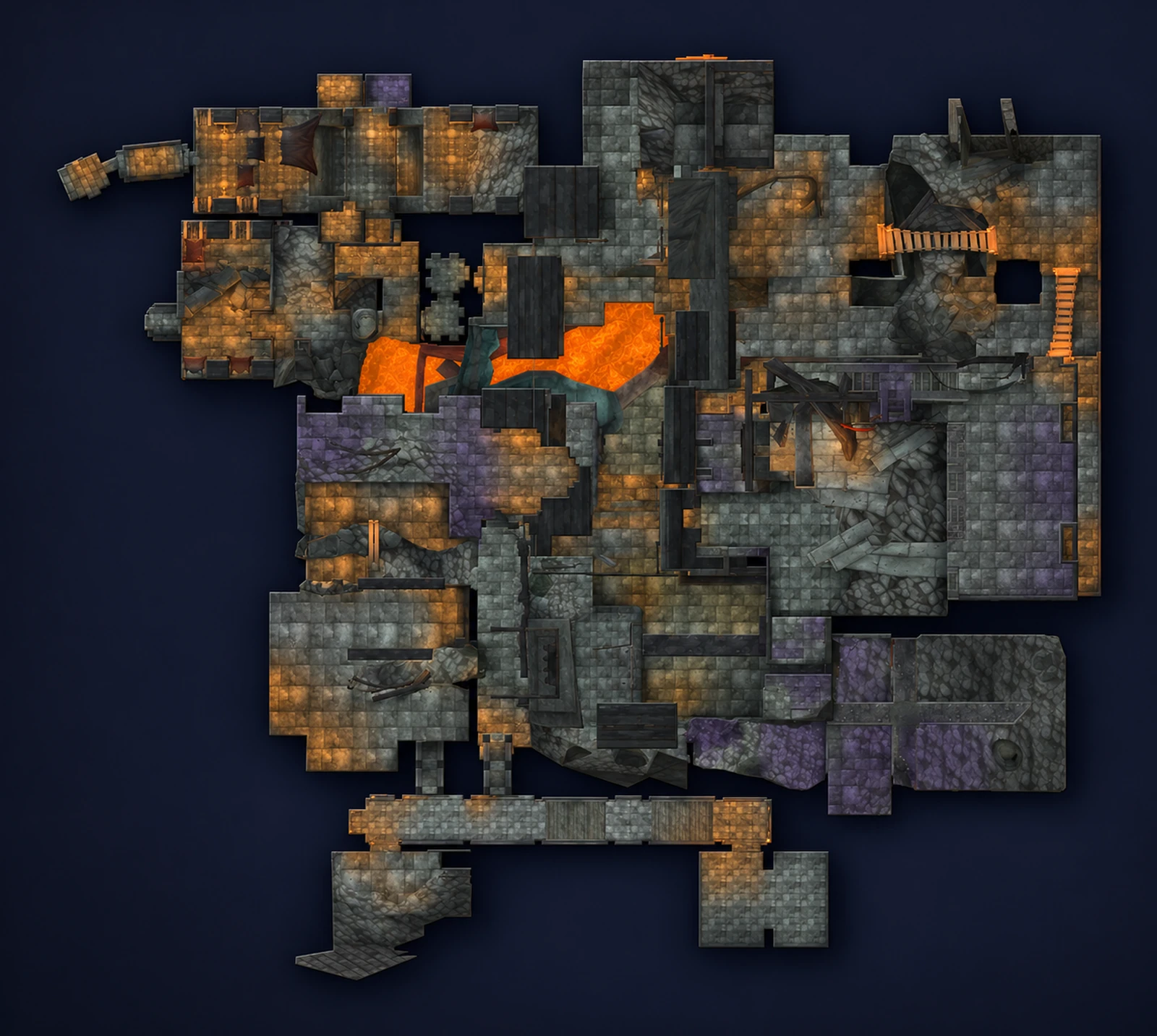 Map of Lower Blackrock Spire with the route through the dungeon