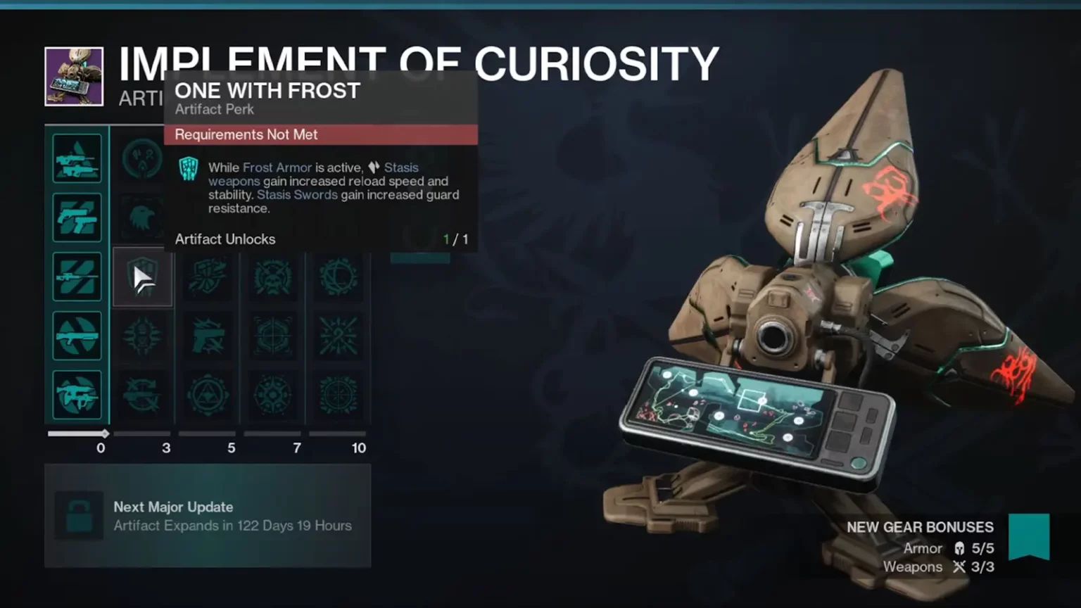 image of Destiny 2 Edge of Fate Artifact Perks