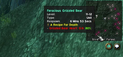 Quest nodes on the minimap.