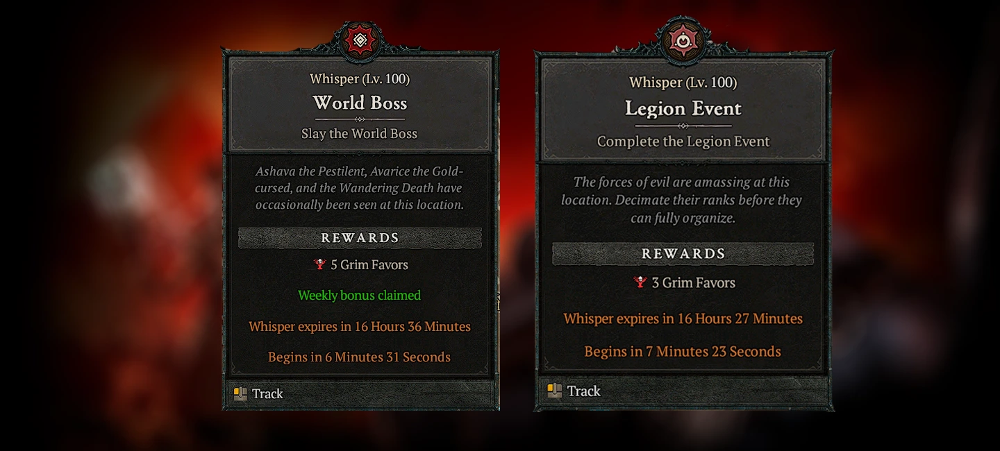 Overworld events icons. World boss & Legion