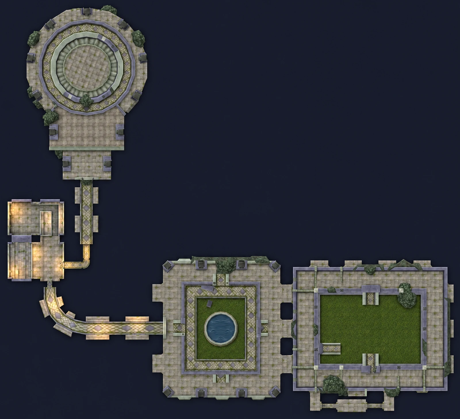 Map of Dire Maul: North with the route through the dungeon