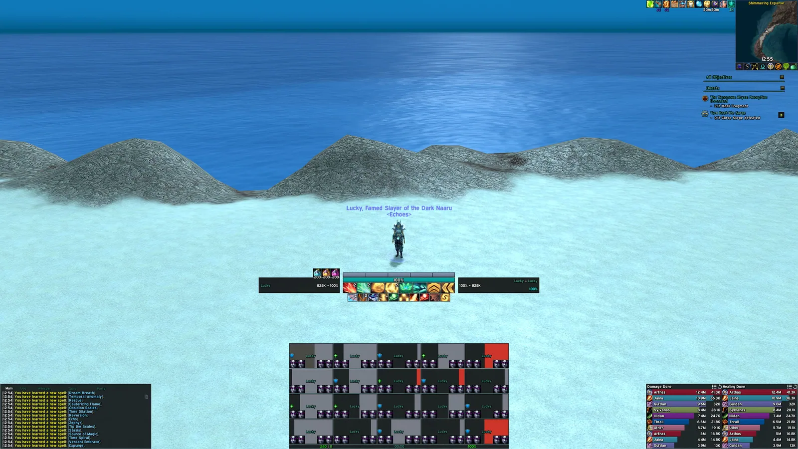 Healing layout with centered raid frames