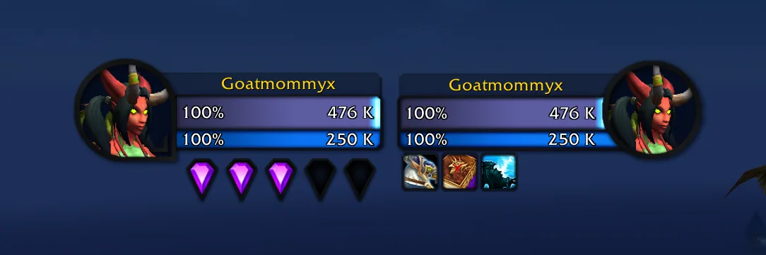 A unit frame changed with BetterBlizzFrames settings