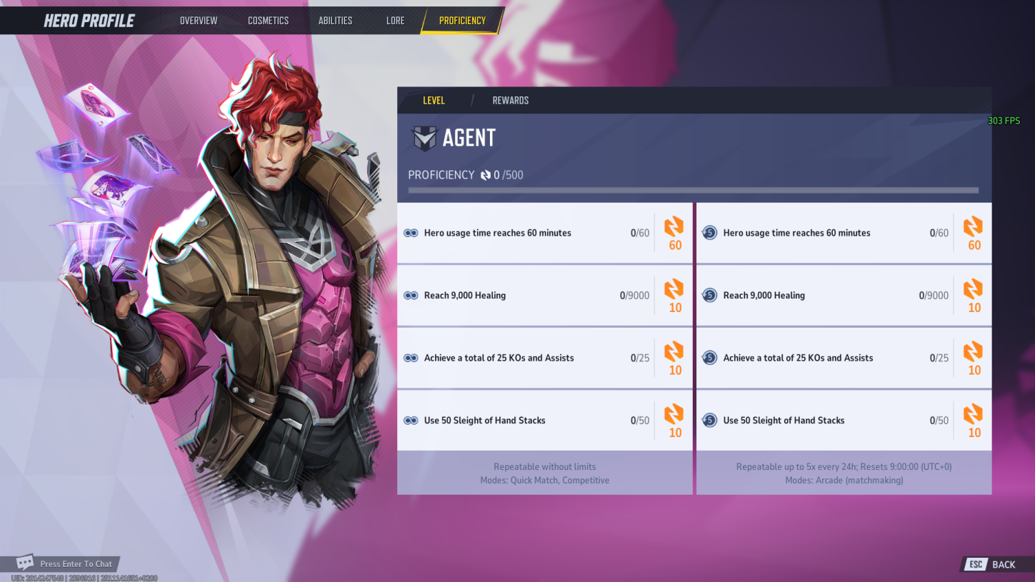 Hero Proficiency Level