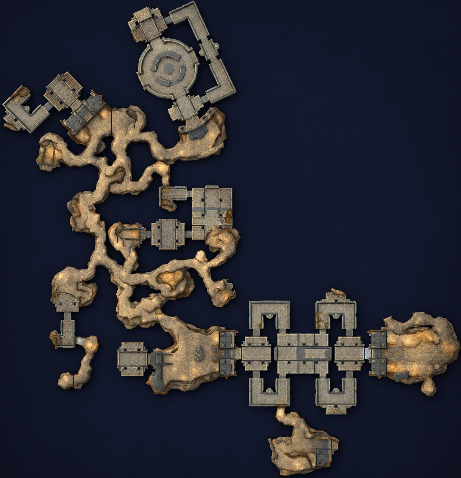 Map of Uldaman with the route through the dungeon