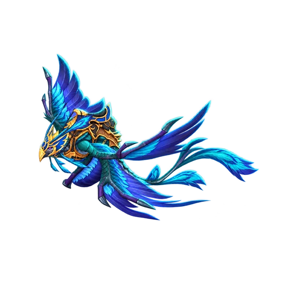 Cobalt Dragonhawk, the violet and teal dragonhawk mount from the Eversong Woods rares.