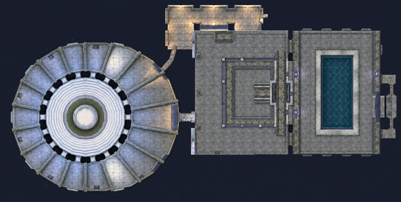 Map of Dire Maul: West with the route through the dungeon