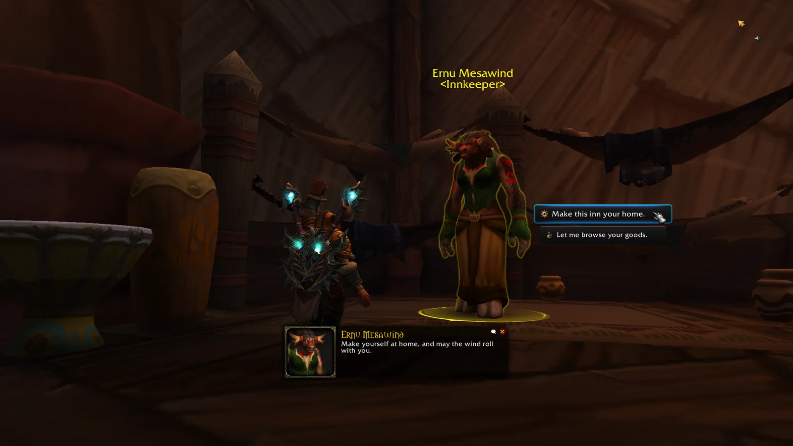 The hidden interface mode while talking to an NPC.