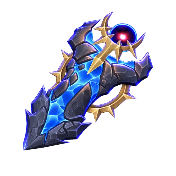 Voidmancer's Starcarver, the stone void skiff mount with glowing blue veins.