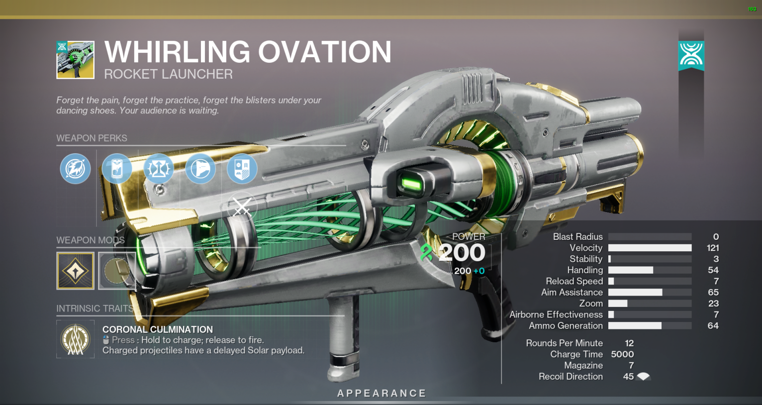 Whirling Ovation Rocket Launcher